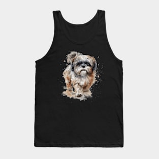 Shih Tzu Watercolor Style Tank Top